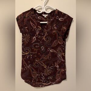 Reitmans Burgundy Paisley Blouse